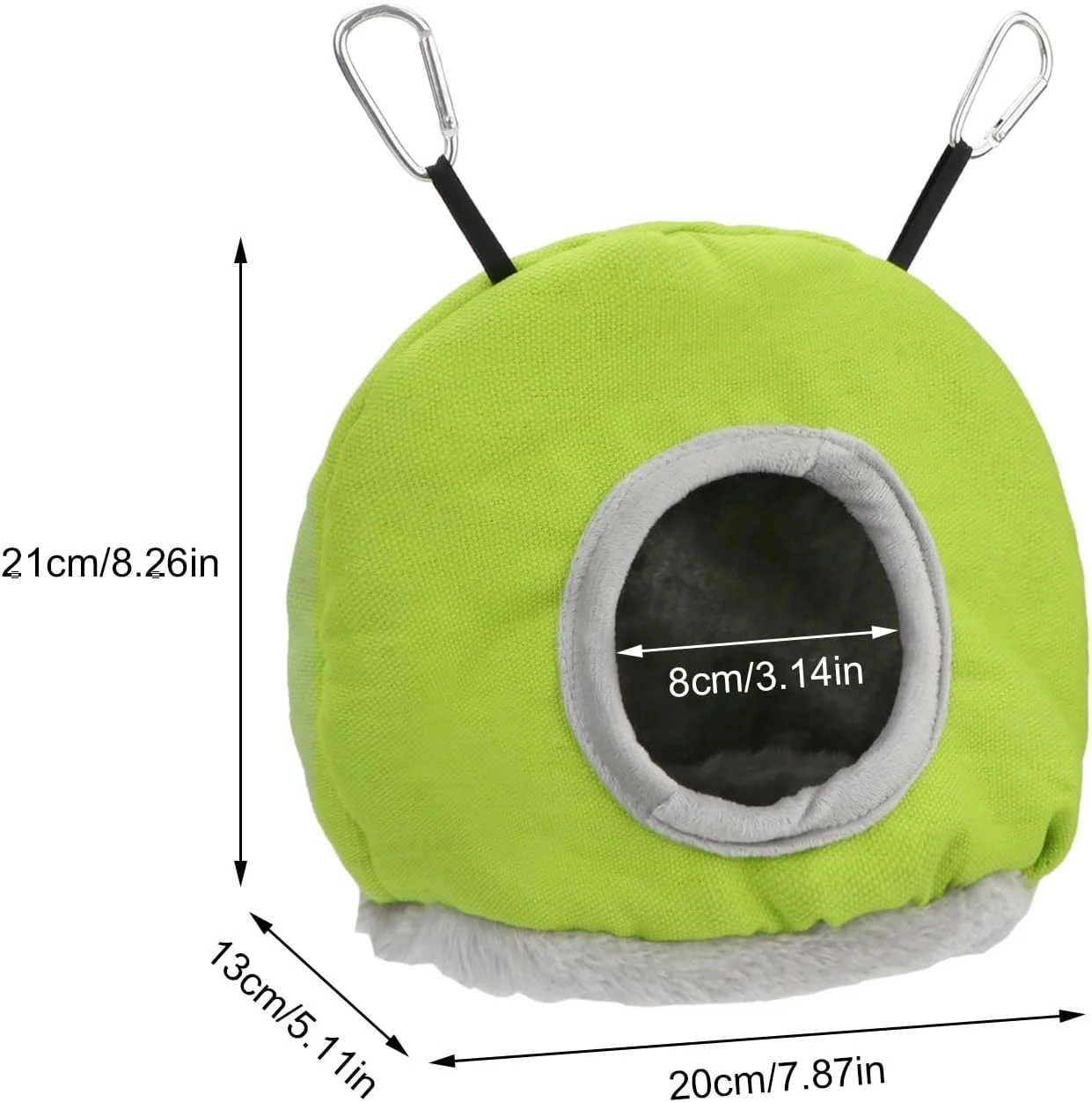 آشیانه هاموک پرنده Hypeety، خانه لانه طوطی، اسباب بازی های مرغ عشق، لانه گرم آویز برای طوطی، همستر، حیوانات کوچک، تخت آویز، لوازم جانبی قفس پرنده، سبز (بزرگ)