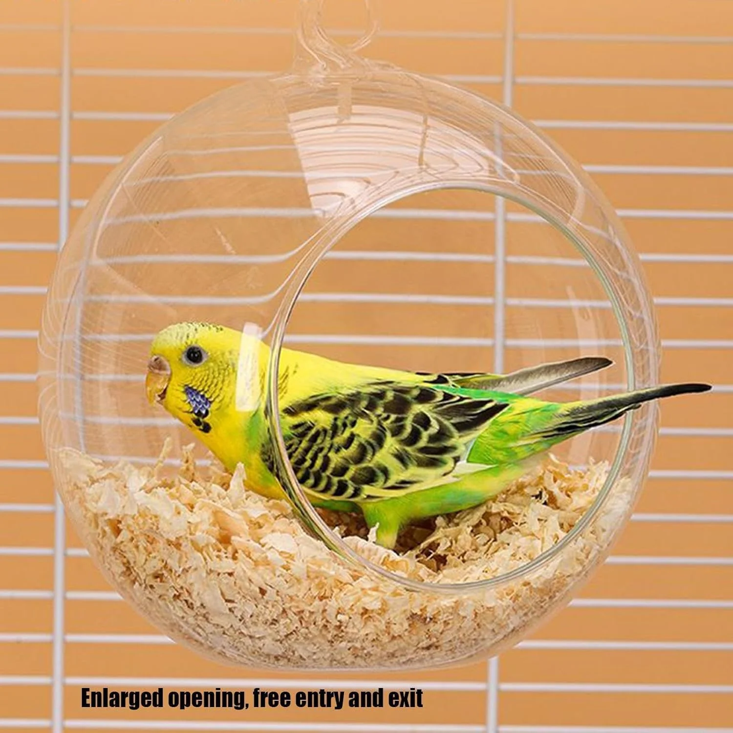 لانه پرنده برای قفس، خانه آویز طوطی با تراشه های چوب، خانه پرنده قابل شستشو و بادوام، لانه مقاوم در برابر گاز گرفتن برای مرغ عشق، قناری، فنچ، باجی لانه پرنده برای قفس، خانه آویز طوطی با تراشه های چوب، خانه پرنده قابل شستشو و بادوام، لانه مقاوم در برابر گاز گرفتن برای مرغ عشق، قناری، فنچ، باجی