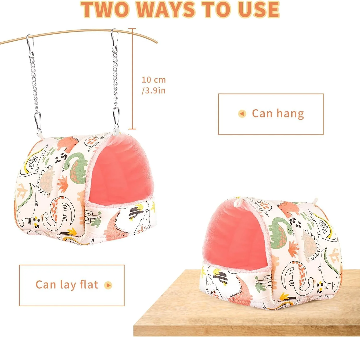 تخت آویز پرنده، گرم و نرم، لانه مخملی زمستانی برای طوطی، اسباب بازی لانه گرم پرنده برای طوطی برزیلی، تخت آویز راحت پرنده برای قفس (سایز بزرگ، سفید)