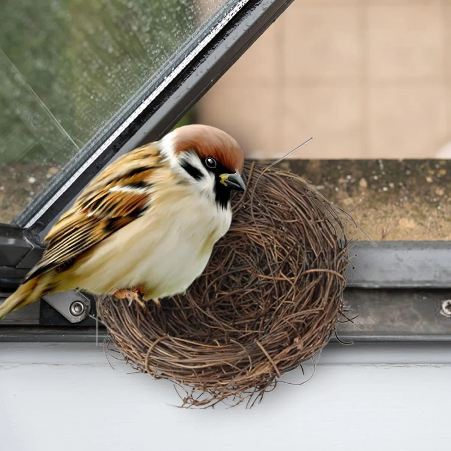 لانه تزئینی پرنده، خانه لانه بافته شده دست ساز، لوازم جانبی قفس پرنده برای پاراکیت، خانه بستر حیوانات کوچک با پایه صاف برای کبوتر و طوطی