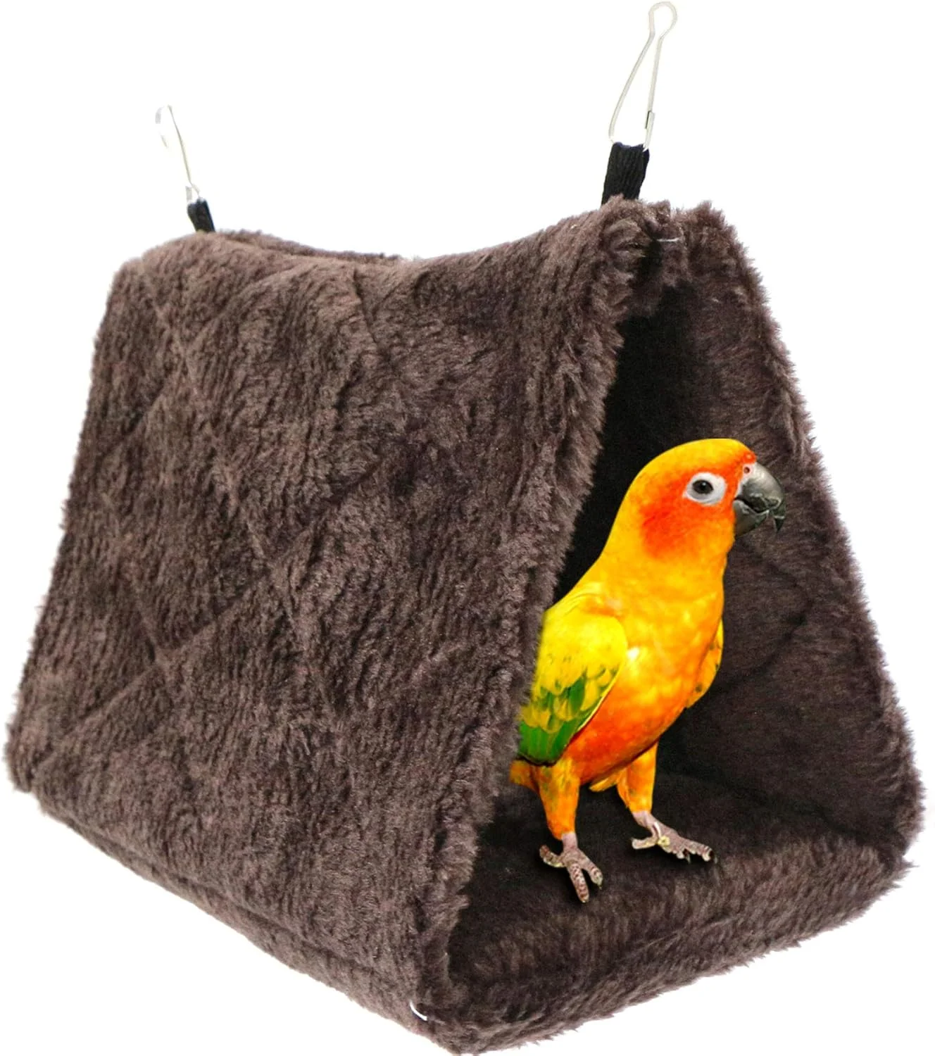 تخت آویز پرنده گکسوامز - تخت آویز برای قفس، لانه پرنده مخمل خواب دار، چادر لانه گرم حیوانات خانگی برای زمستان برای ماکائو، مرغ عشق، عروس هلندی، کاکادو، قناری