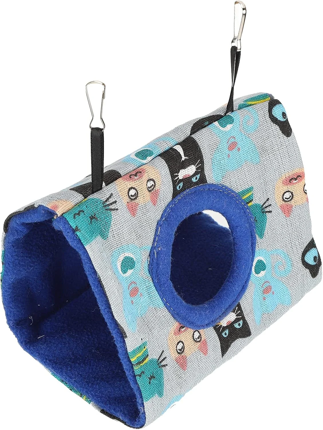 تخت آویز طرح گربه راحت Fren Pet Supplies برای قفس پرندگان، لانه مثلثی شکل طوطی، دکور غار تاب برای همستر