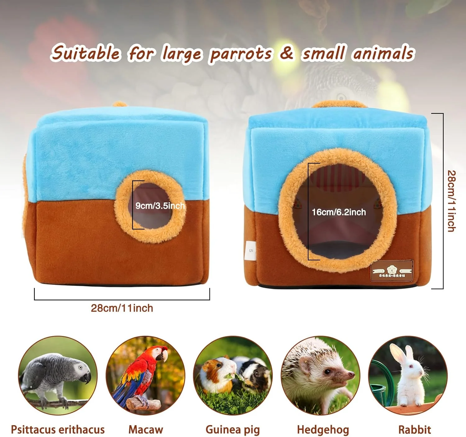 خانه لانه طوطی بزرگ GINDOOR - کلبه دنج گرم زمستانی آویزان برای پرندگان، قفس خانه، مخفیگاه، تخت غار برای پرندگان بزرگ، طوطی های آمازون، خاکستری آفریقایی، کاکادوها، ماکائو خانه لانه طوطی بزرگ GINDOOR - کلبه دنج گرم زمستانی آویزان برای پرندگان، قفس خانه، مخفیگاه، تخت غار برای پرندگان بزرگ، طوطی های آمازون، خاکستری آفریقایی، کاکادوها، ماکائو