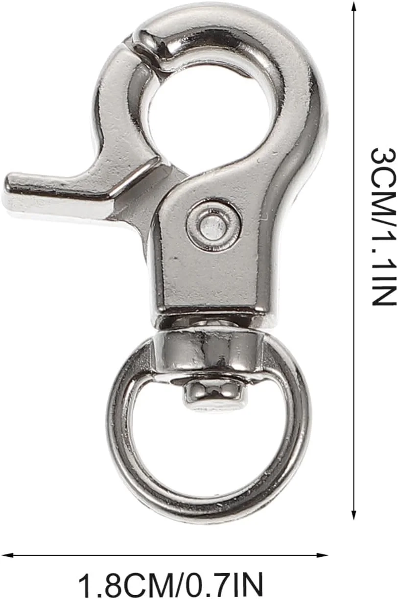 گیره قفل درب قفس پرنده استیل ضد زنگ 10 عددی، قلاب فلزی ضد فرار، قفل سگک درب قفس پرنده، قلاب فنری ماشه ای برای قفس پرنده، نقره ای