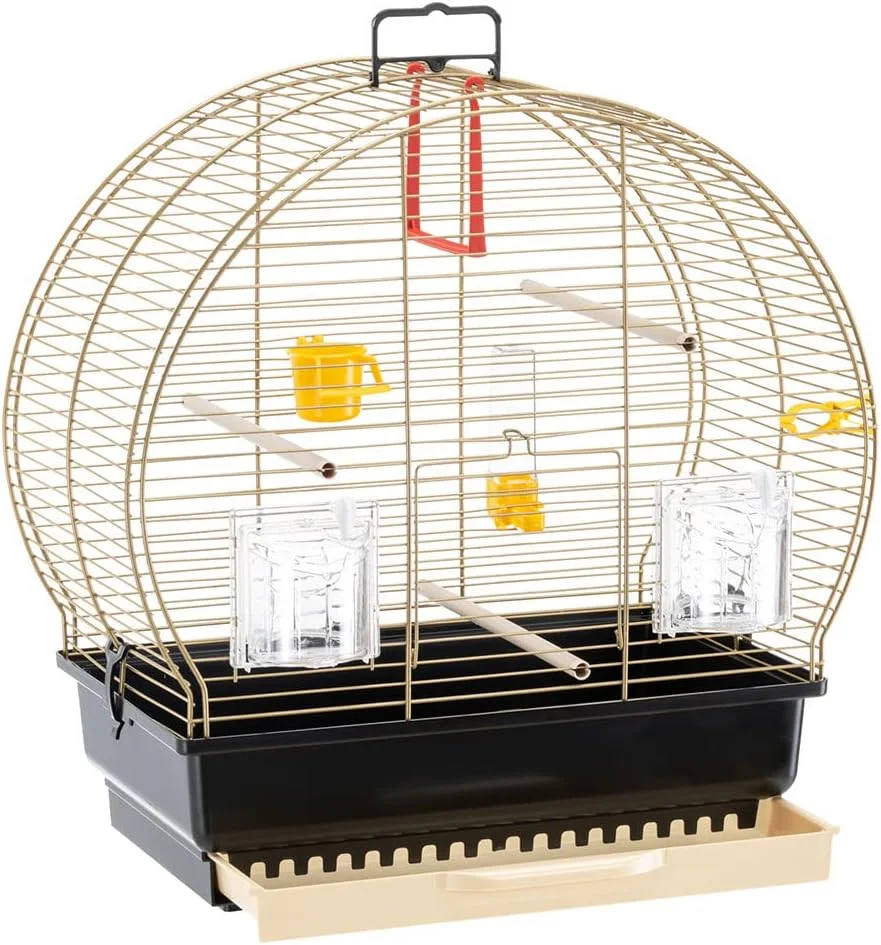 قفس پرنده قناری و پرندگان کوچک زینتی Ferplast مدل Luna 2 رنگ برنجی عتیقه - 44,5 x 25 x h 45,5 سانتی متر
