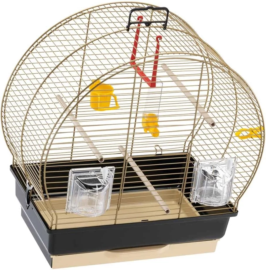 قفس پرنده قناری و پرندگان کوچک زینتی Ferplast مدل Luna 2 رنگ برنجی عتیقه - 44,5 x 25 x h 45,5 سانتی متر