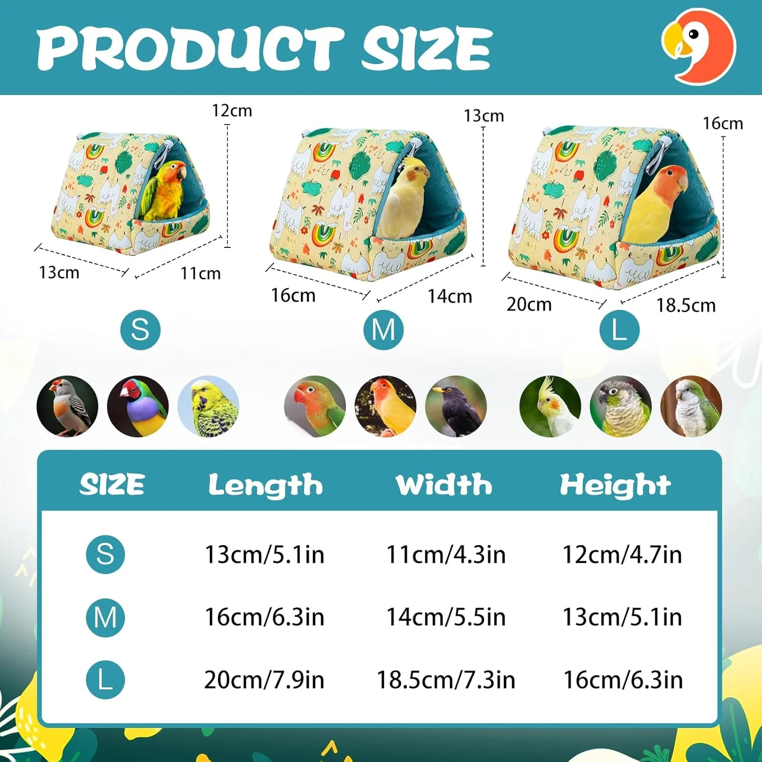 لانه پرنده گرم و نرم EWEIS، لوازم جانبی قفس پرندگان، خانه حیوانات کوچک سازگار با پوست، هاموک آویز برای اسباب بازی طوطی، خانه تخت خواب دنج برای گرین کانور، پاراکیت، خاکستری آفریقایی، مرغ عشق (گوسفند سبز، سایز بزرگ)