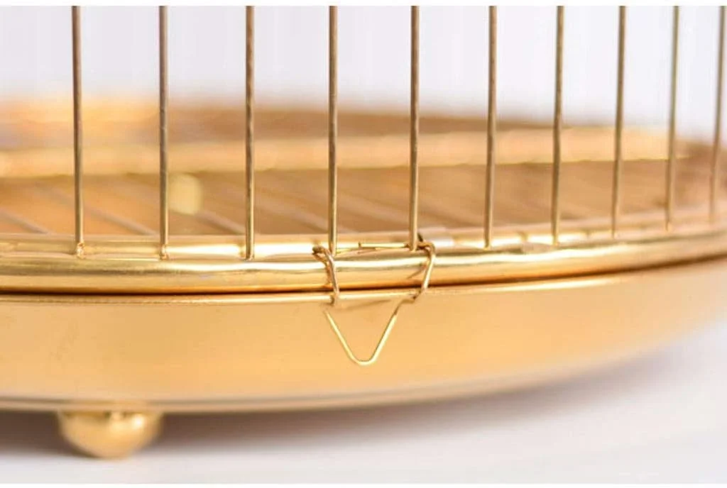 قفس پرنده استیل ضد زنگ لوکس اروپایی، قفس گرد متوسط و بزرگ طوطی طلایی 45 95 سانتی متری