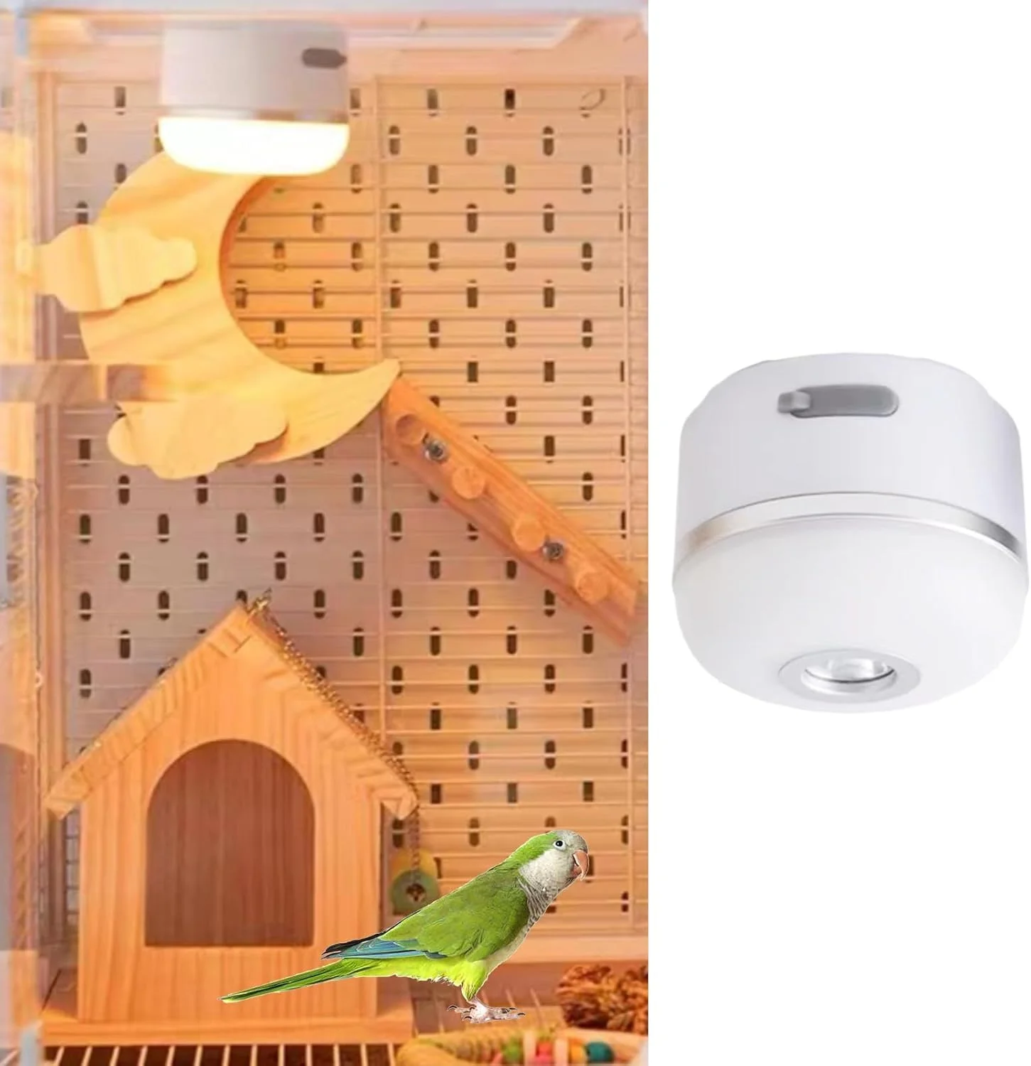 چراغ شب LED کم مصرف و ضد انفجار برای قفس پرندگان - لامپ با روشنایی قابل تنظیم ایده آل برای مرغ عشق، کانور، عروس هلندی، لوازم جانبی روشنایی ایمن برای پرندگان در فضای باز و داخل خانه