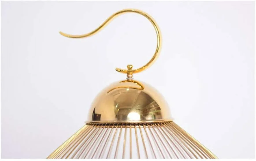 قفس پرنده استیل ضد زنگ لوکس اروپایی، قفس گرد متوسط و بزرگ طوطی طلایی 45 95 سانتی متری