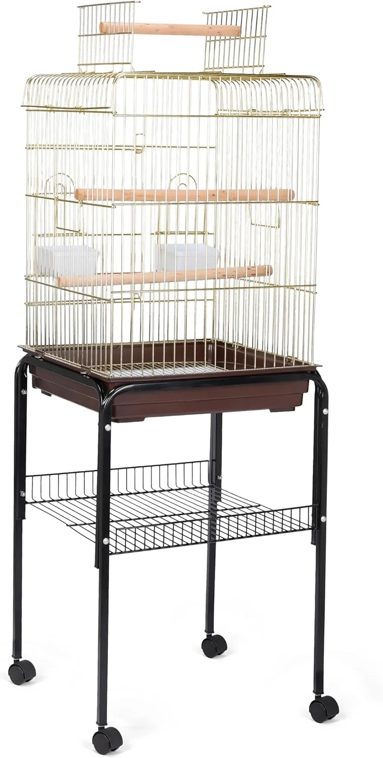 قفس پرنده Egardenkart® با پایه چرخ دار طلایی
