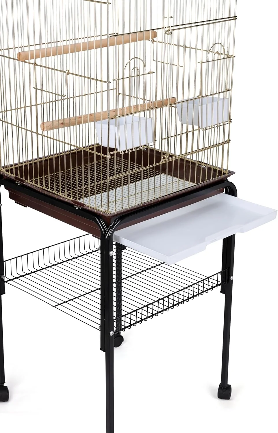 قفس پرنده Egardenkart® با پایه چرخ دار طلایی