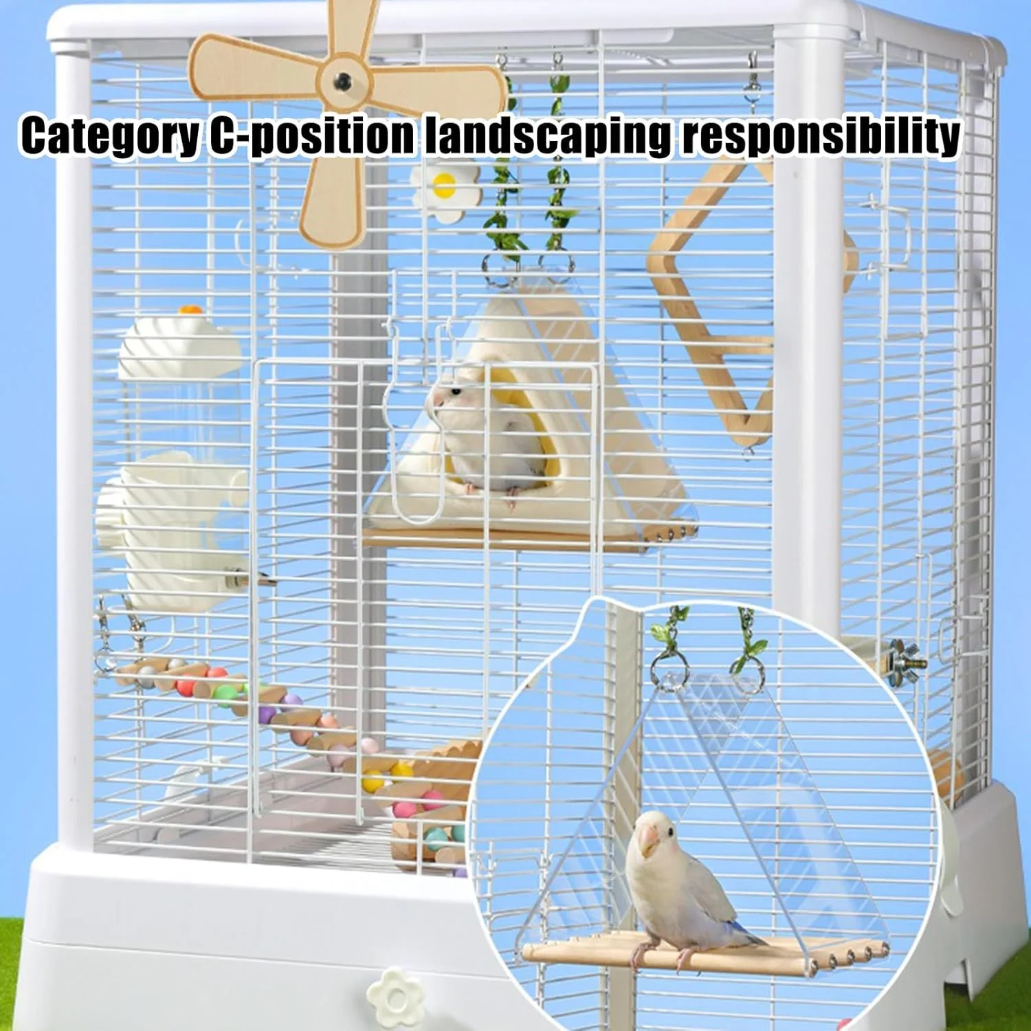 لانه پرنده - لوازم جانبی گرم قفس طوطی برای تمام فصول - لانه طوطی، غار پرنده، هاموک | مناسب برای طوطی برزیلی، عروس هلندی، طوطی کاکادو، کاسکو، ماکائو، داخل و خارج از خانه