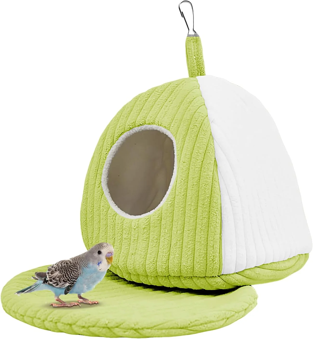 تخت پرنده برای قفس، زیستگاه غار گرم لوازم حیوانات خانگی، خانه لانه پرنده - برای طوطی، فنچ، عروس هلندی، کانور، خاکستری آفریقایی، مرغ عشق کوچک و متوسط ​​در فضای داخلی و خارجی