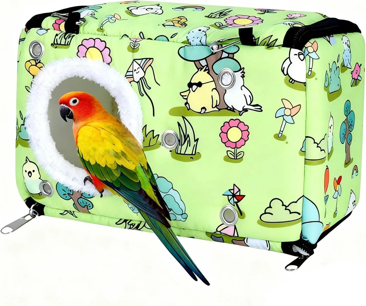 لانه پرنده، نرم و ضخیم | کلبه دنج و گرم زمستانی پرنده، برای زمان استراحت در قفس داخلی، خانه خواب گرم در هوای سرد، لانه سازی مراقبت روزانه از حیوانات خانگی