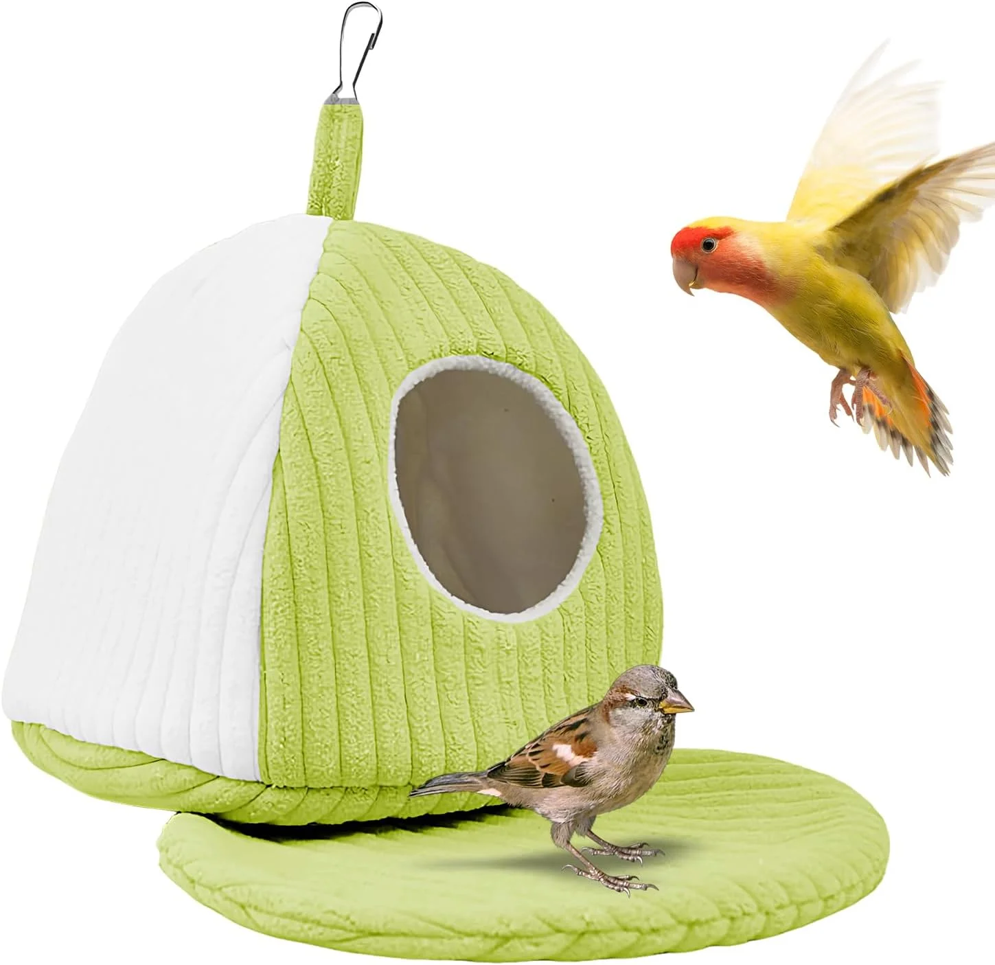 تخت پرنده برای قفس - پناهگاه غار مانند گرم زمستانی حیوانات خانگی | لانه تخت پرنده - برای طوطی، فنچ، عروس هلندی، کانور، کاسکو، مرغ عشق کوچک و متوسط ​​داخلی و خارجی