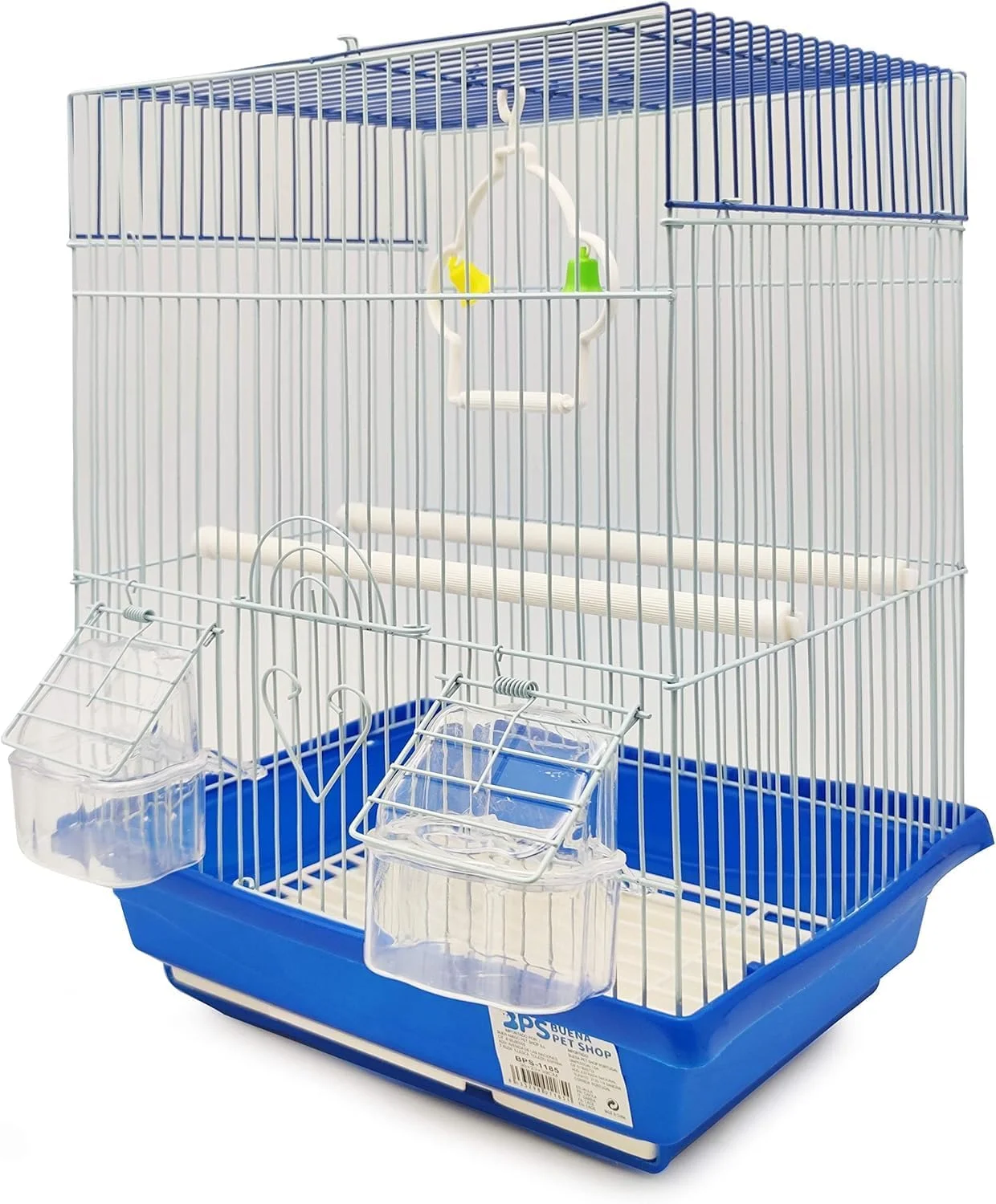 قفس پرنده باجی، قناری ریچ لایف، به همراه ظرف غذا، بطری آب، قلاب آویز، میله نشیمن برای استراحت، 30 x 23 x 39 سانتی متر