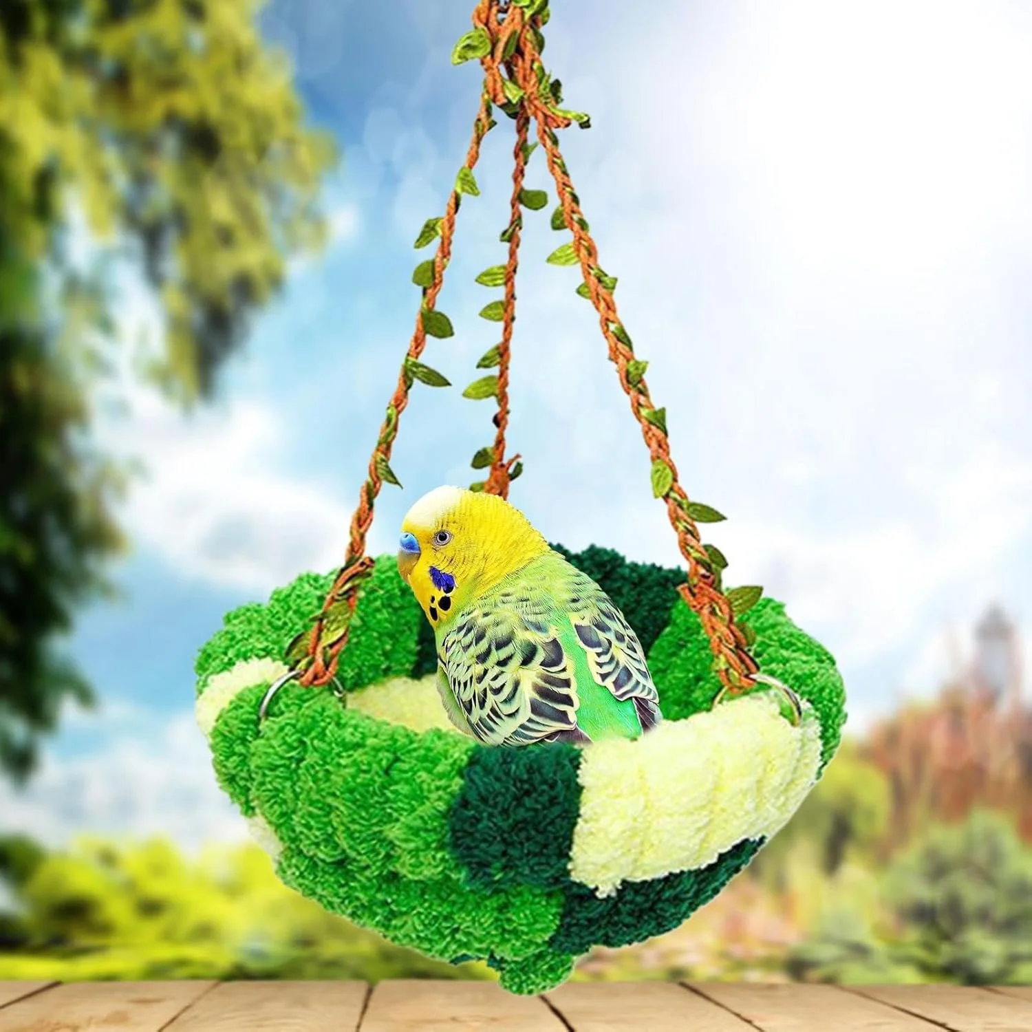 تخت خواب گرم پرنده | هاموک پرنده زمستانی مخملی گرم، لوازم طوطی برای پنهان شدن، خوابیدن، نشستن، استراحت کردن، لانه سازی، غذا خوردن، نگهداری، پرورش، دکوراسیون قفس داخلی و خارجی