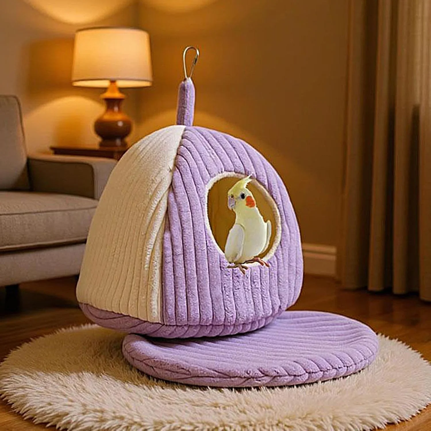 خانه پرنده برای قفس | لوازم جانبی قفس مرغ عشق - لانه پرنده تخت طوطی - برای حیوانات کوچک و متوسط ​​طوطی فنچ عروس هلندی کانور خاکستری آفریقایی مرغ عشق در فضای داخلی و خارجی