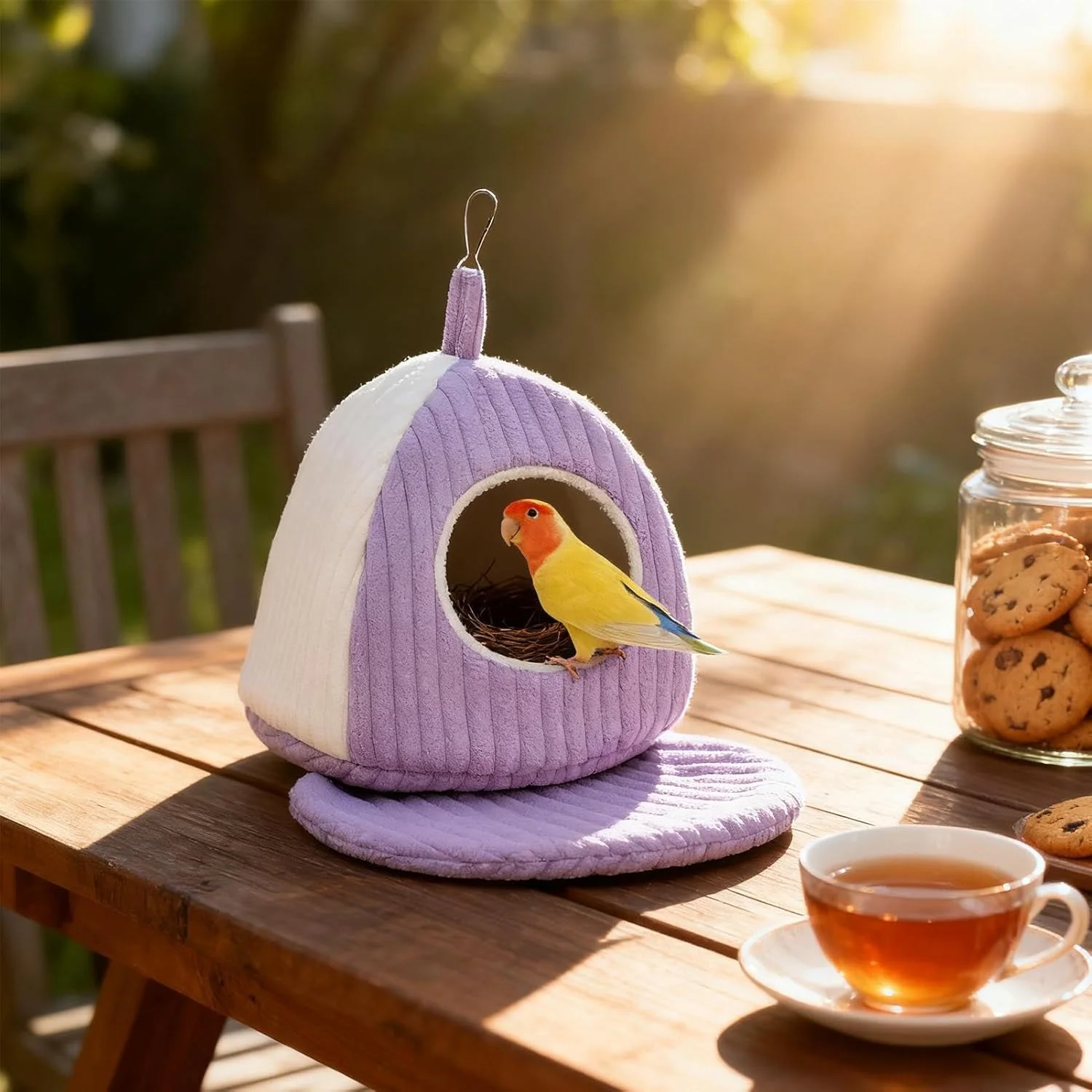 تخت پرنده - لوازم حیوانات خانگی لانه غار گرم، لانه تخت پرنده - برای طوطی های کوچک و متوسط ​​داخلی و خارجی فنچ کاکتیل کانور خاکستری آفریقایی مرغ عشق
