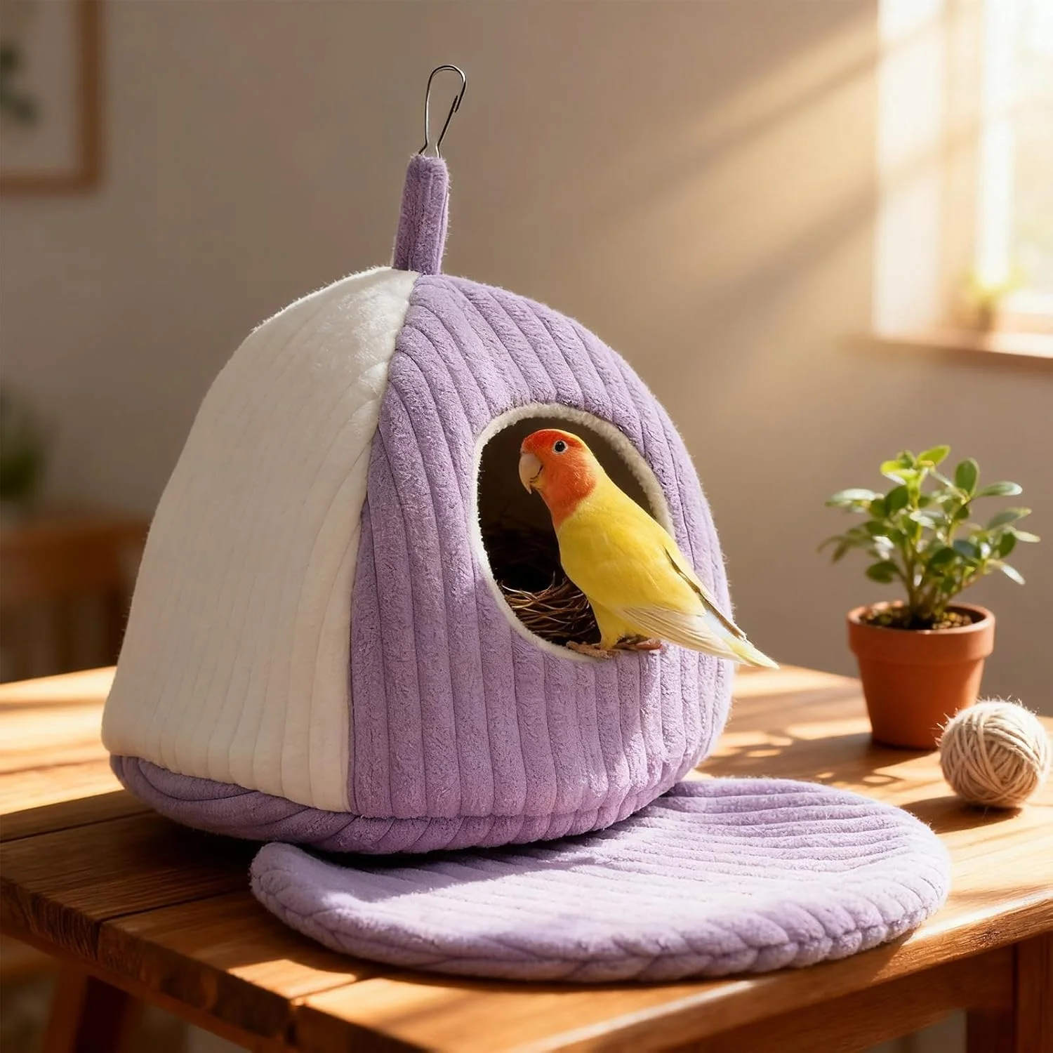 تخت پرنده - لوازم حیوانات خانگی لانه غار گرم، لانه تخت پرنده - برای طوطی های کوچک و متوسط ​​داخلی و خارجی فنچ کاکتیل کانور خاکستری آفریقایی مرغ عشق