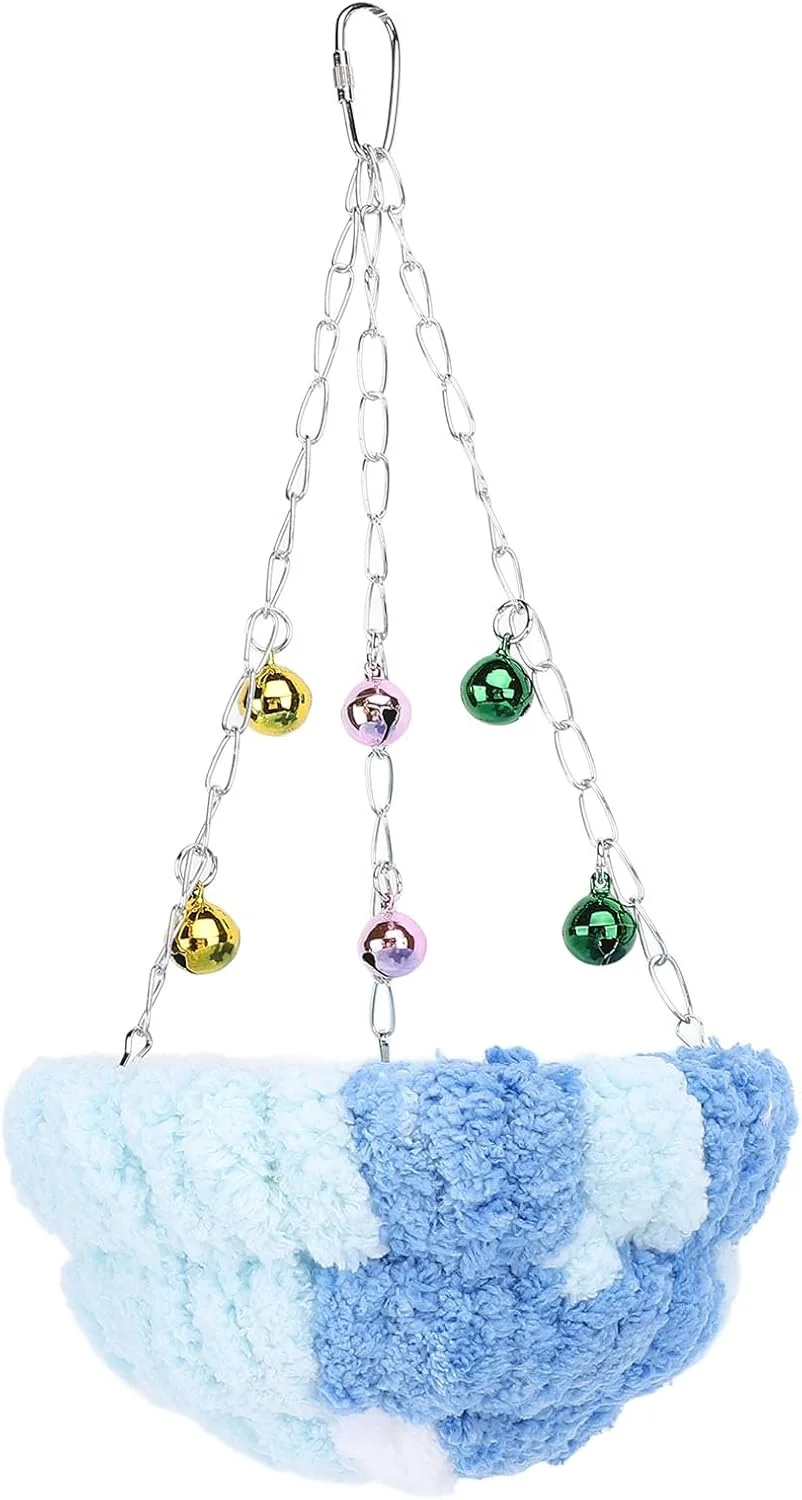 آشیانه آویز پرنده KOSDFOGE، نرم، راحت، گرم، آرامش بخش، تاب ایمن، تخت طوطی، اسباب بازی زمستانی داخلی