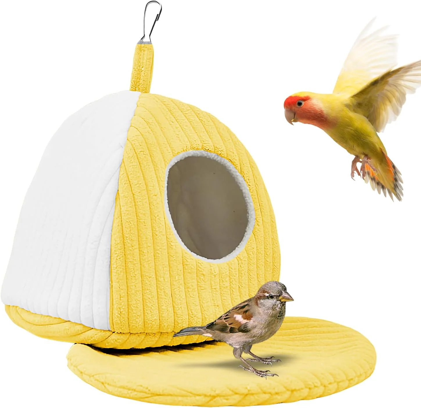 لانه پرنده | لوازم جانبی گرم برای مرغ عشق، لانه تخت پرنده | برای طوطی، فنچ، عروس هلندی، گرین کانور، کاسکو، مرغ عشق کوچک و متوسط ​​در فضای داخلی و خارجی