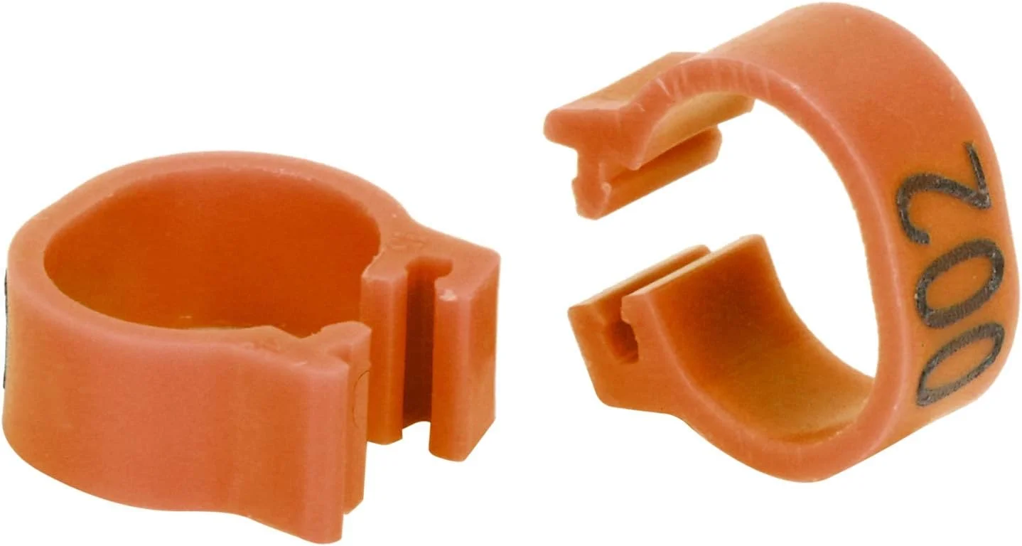 حلقه شناسایی کبوتر GLOGLOW، حلقه های پا طیور و حلقه های پای پرنده پلاستیکی سبک وزن و با کیفیت بالا برای پرندگان بالغ در فضای باز (قهوه ای)