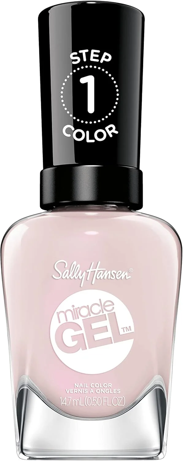 لاک ژل Sally Hansen Miracle Gel™، رنگ First Glass از مجموعه Travel Seekers، ماندگاری طولانی، فرمولاسیون ژل مانند، بدون نیاز به لامپ UV، لاک ناخن صورتی