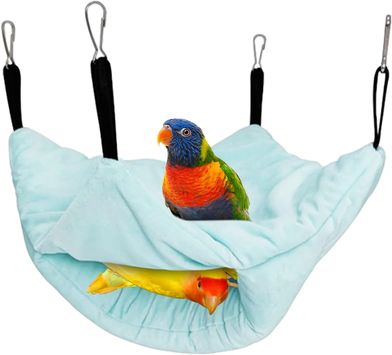 تخت خواب گرم پرنده برای قفس - لانه گرم پرنده دو لایه | لوازم جانبی قفس طوطی برای بازی، غذا خوردن، خوابیدن، پرورش، پنهان شدن، نشستن، استراحت و لانه سازی در فضای باز و داخلی