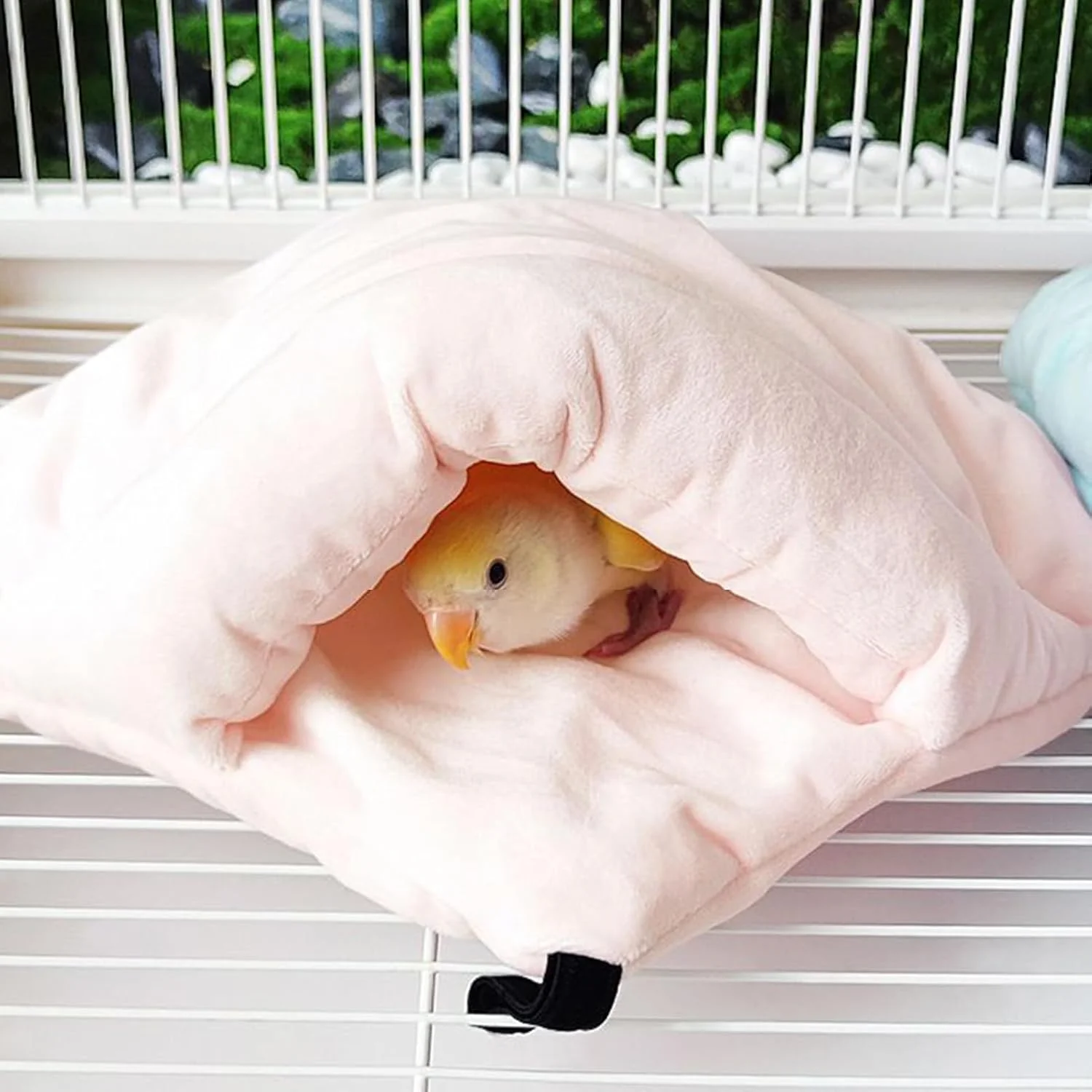 بستر گرم پرنده برای قفس، لانه گرم پرنده دو لایه | لوازم حیوانات خانگی برای تغذیه، لانه سازی، نشیمنگاه، نگهداری، بازی، خوابیدن، استراحت کردن، پنهان شدن و دکوراسیون فضای باز