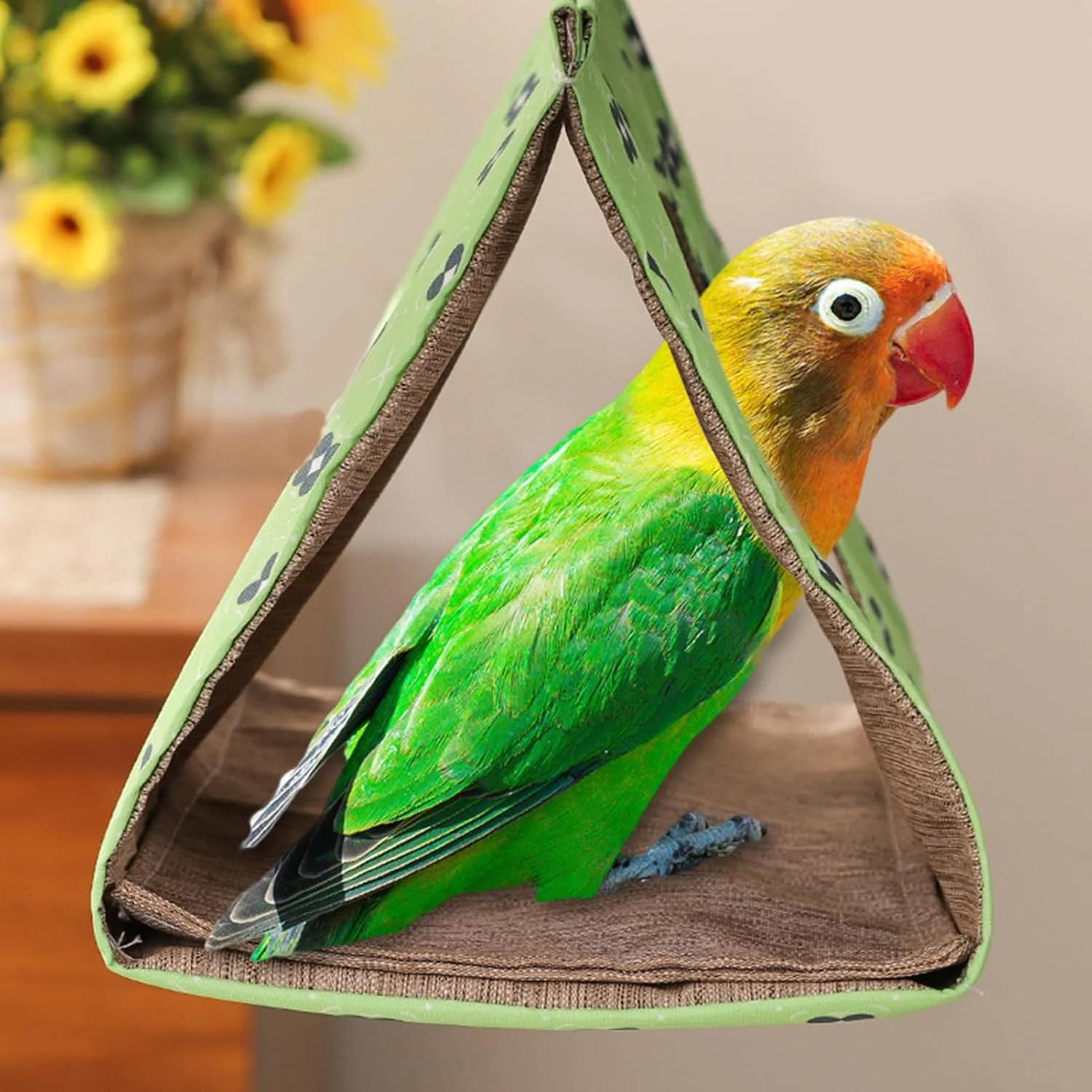 تخت آویز پرنده برای قفس | خانه آویز طوطی راحت | لوازم جانبی قفس حیوانات خانگی، خانه خواب پرنده برای مرغ عشق، راهبه، گنجشک، عروس هلندی، فنچ، مرغ مینا