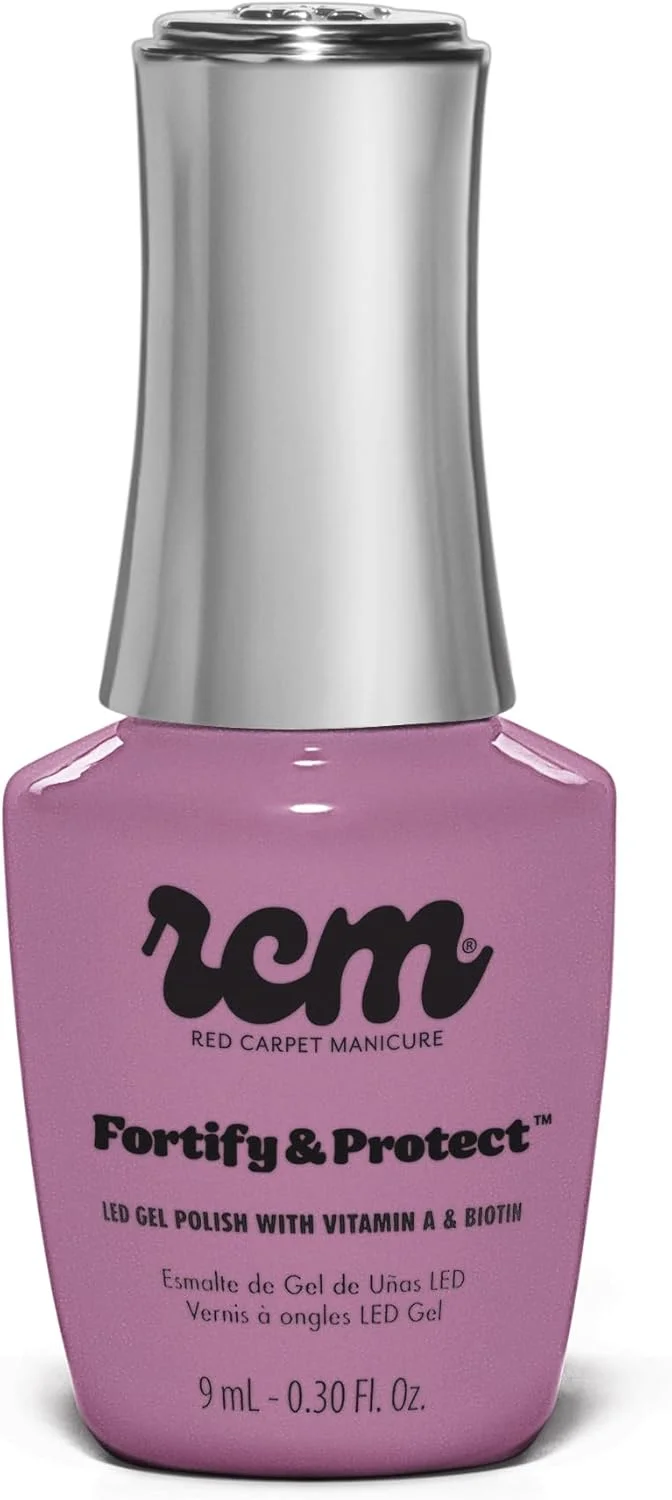 لاک ژل کروم بنفش یاسی تقویت کننده و محافظ ناخن آر سی، غنی شده با ویتامین A و بیوتین، رنگ ژل ناخن LED (آسمان اسطوخودوسی)، 9 میلی لیتر