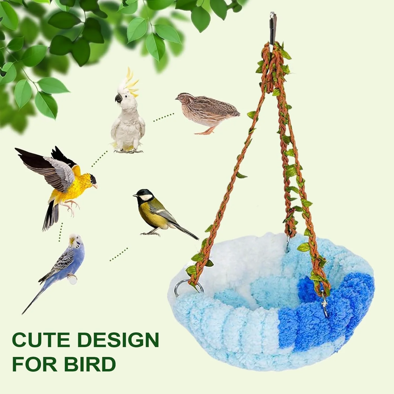 لانه گرم پرنده برای قفس | هاموک پرنده قفسی مخمل خواب دار | لوازم حیوانات خانگی برای نشیمن، خوابیدن، پنهان شدن، لانه سازی، بازی، قفس پرندگان، غذا خوردن، استراحت کردن، نگهداری در فضای باز و پرورش