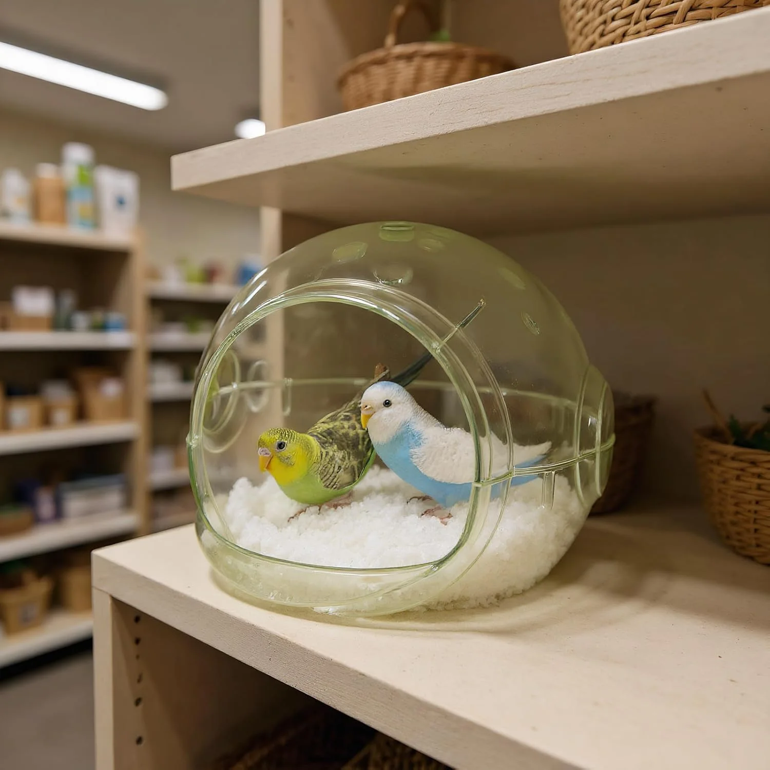 لانه طوطی، خانه/کلبه تخت پرنده کوچک | لوازم جانبی قفس شفاف کلبه پرورش برای حیوانات کوچک مرغ عشق فنچ قناری باجریگار کانور همستر عروس هلندی