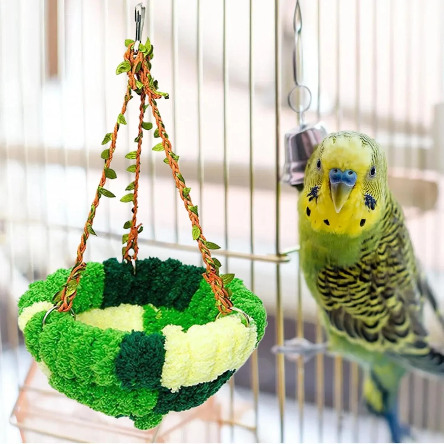 لانه گرم طوطی، لانه پرنده گرم و نرم، لوازم حیوانات خانگی برای پنهان شدن، خوابیدن، پرورش، استراحت، غذا خوردن، نشستن، لانه سازی، دکوراسیون، نگهداری در داخل و خارج از خانه