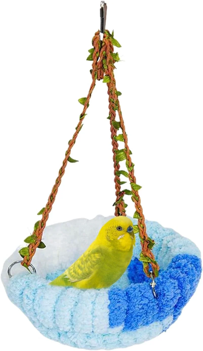 تخت خواب گرم پرنده - هاموک پرنده زمستانی مخملی گرم، لوازم حیوانات خانگی برای پنهان شدن، خوابیدن، پرورش، استراحت، تغذیه، نشیمن، لانه سازی، دکوراسیون، نگهداری در داخل و خارج از منزل