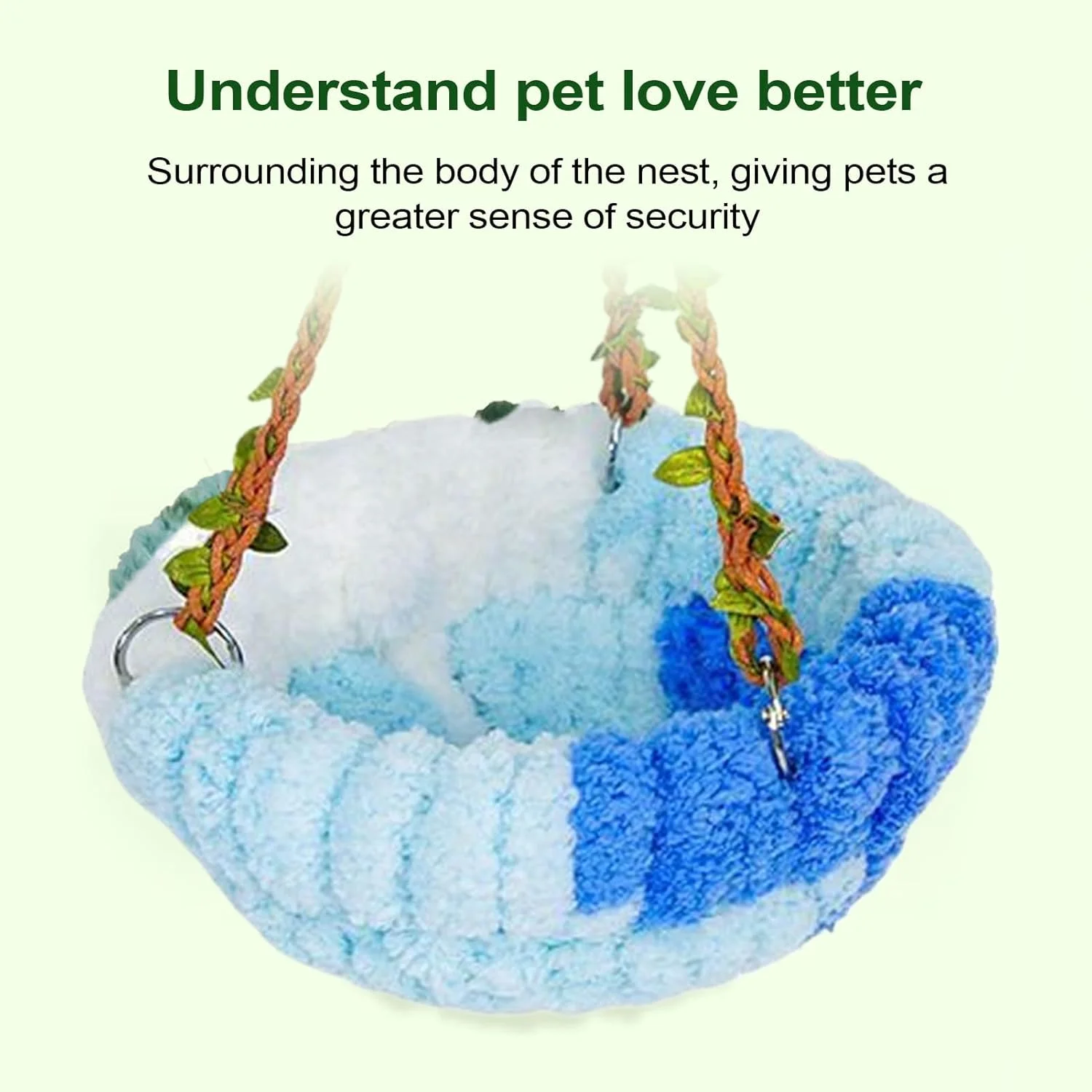 لانه گرم پرنده | لانه مخمل خواب دار گرم زمستانی طوطی - لوازم حیوانات خانگی برای پنهان شدن، خوابیدن، پرورش، استراحت، تغذیه، نشستن، لانه سازی، دکوراسیون، نگهداری در فضای داخلی و خارجی