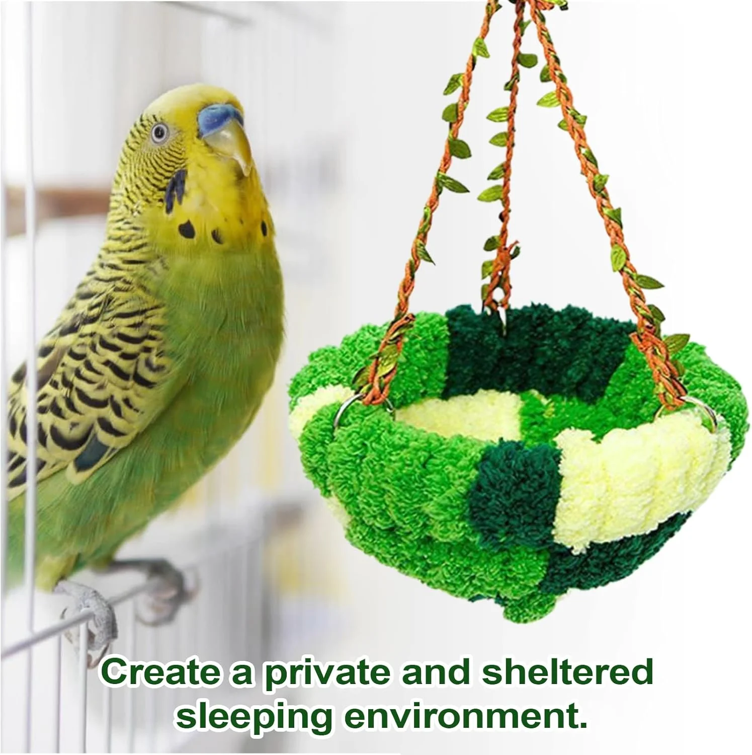 تخت خواب گرم پرنده، هاموک قفس پرنده مخملی | لوازم حیوانات خانگی برای پنهان شدن، خوابیدن، پرورش، استراحت، غذا خوردن، نشستن، لانه سازی، دکوراسیون، نگهداری در فضای داخلی و خارجی