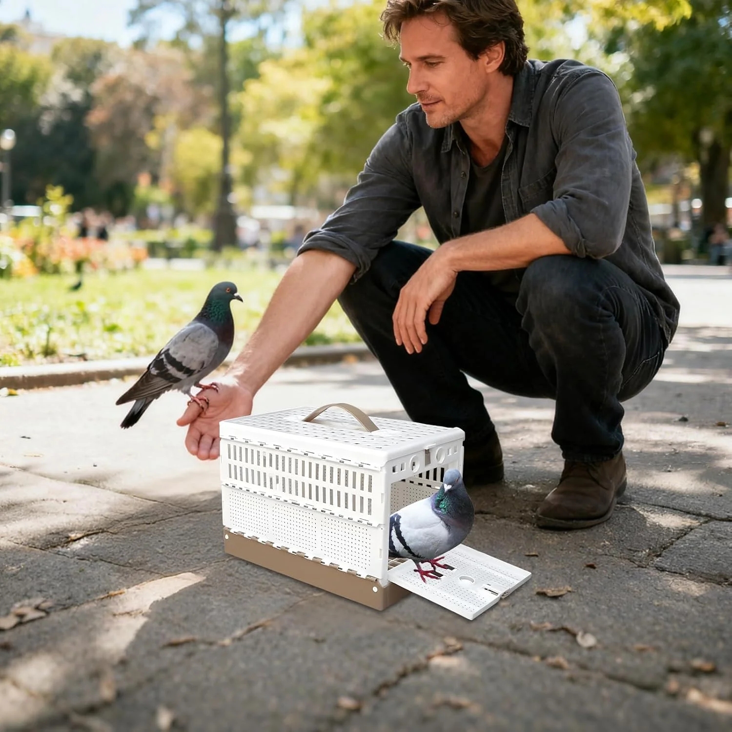 قفس پرنده کوچک، قفس قابل حمل ضد فرار - لانه حمل پرنده طوطی - برای آموزش اهلی سازی، مسافرت، حمل و نقل در فضای داخلی و خارجی