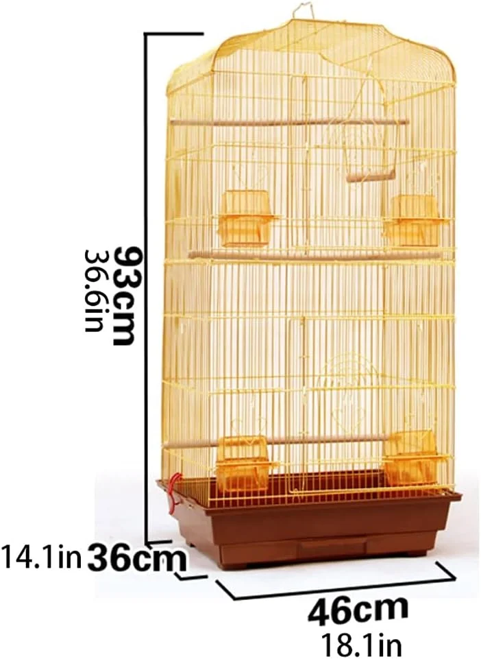 قفس پرنده خلاقانه طرح قفس طلایی بزرگ، ویلا قفس پرورش پرنده، اسباب بازی بزرگ پرنده با غذاخوری برای مرغ عشق، قناری، مرغ مینا (پنج مدل) لوازم جانبی قفس پرنده (رنگ: سفید، شفاف، قهوه ای)