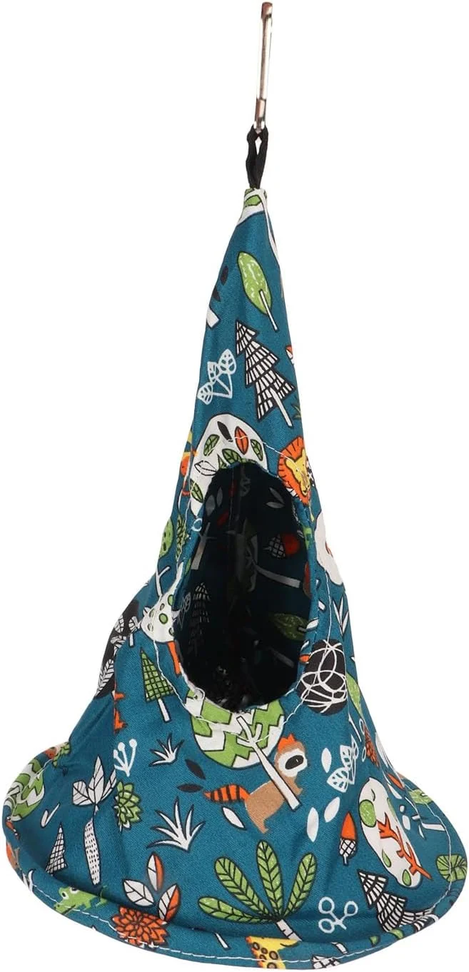 چادر پرنده کریفکت، آشیانه معلق ضد آب طوطی، کلبه، تخت خواب نرم و راحت مخفیگاه طوطی، غار زیستگاه همستر طوطی برای پاراکیت، عروس هلندی، مرغ عشق (25 * 35 سانتی متر)