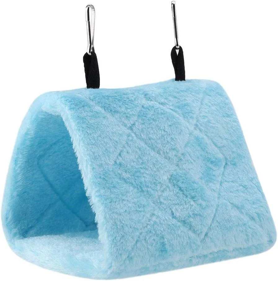 لانه نرم و مخملی Cusco، هاموک پرنده، قفس آویز، تخت خواب گرم زمستانی، چادر آویز، چادر، طوطی (آبی، M)