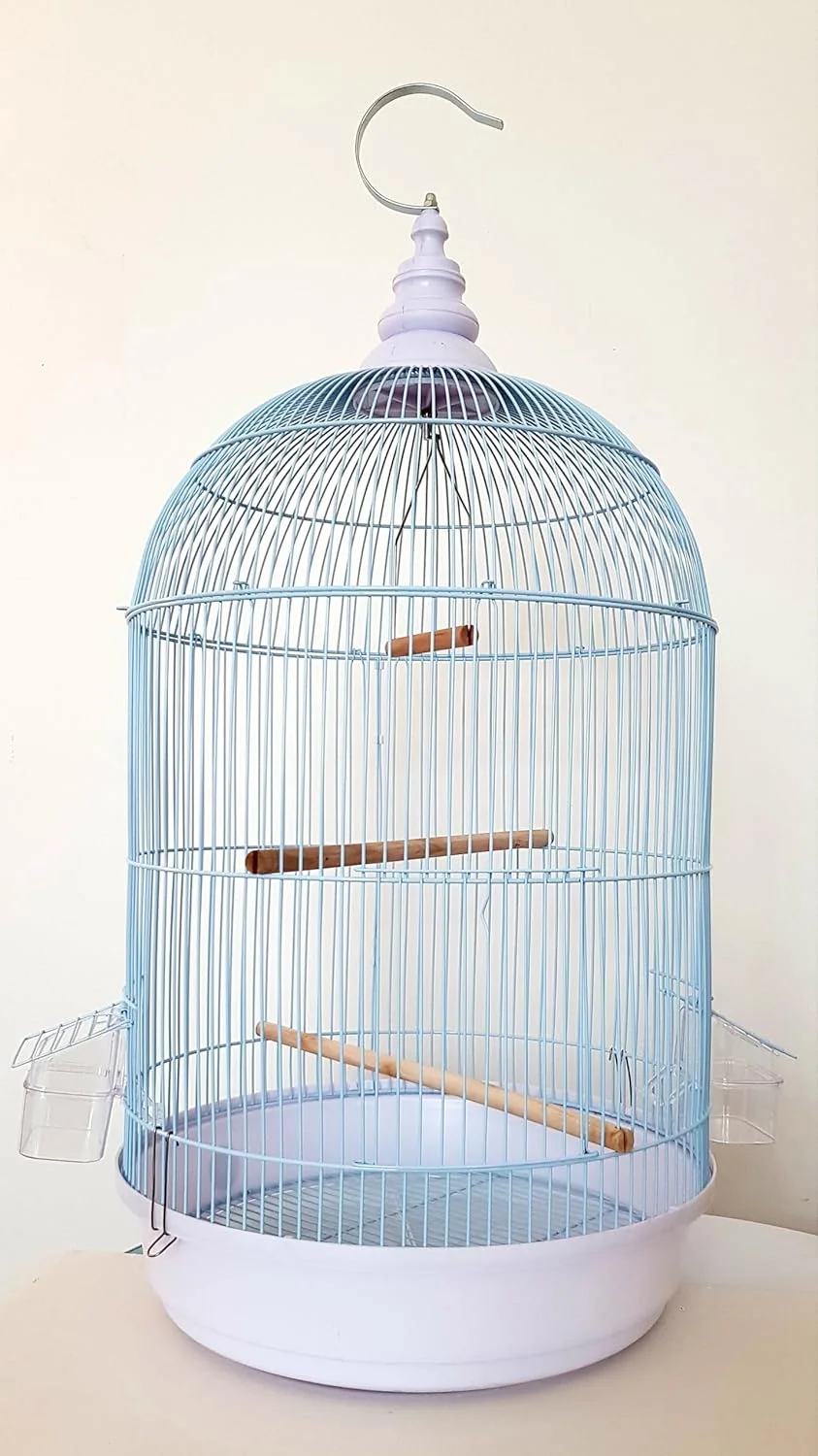 قفس بزرگ پرنده SHAMWA با 2 ظرف غذا، 2 چوب چوبی مناسب برای طوطی های کوچک و متوسط ​​مانند کانور، پاراکیت، مرغ عشق، فیشر، عروس هلندی، قناری و فنچ طلایی.