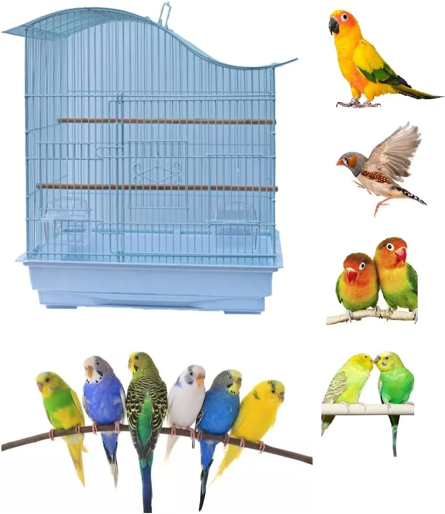 قفس پرنده سبک وزن آویز کوچک و متوسط Vsell24 برای فنچ، مرغ عشق، عروس هلندی، اگزوتیک، مرغ مینا، قناری و طوطی با سینی کشویی 47X36X55.5 سانتی متر