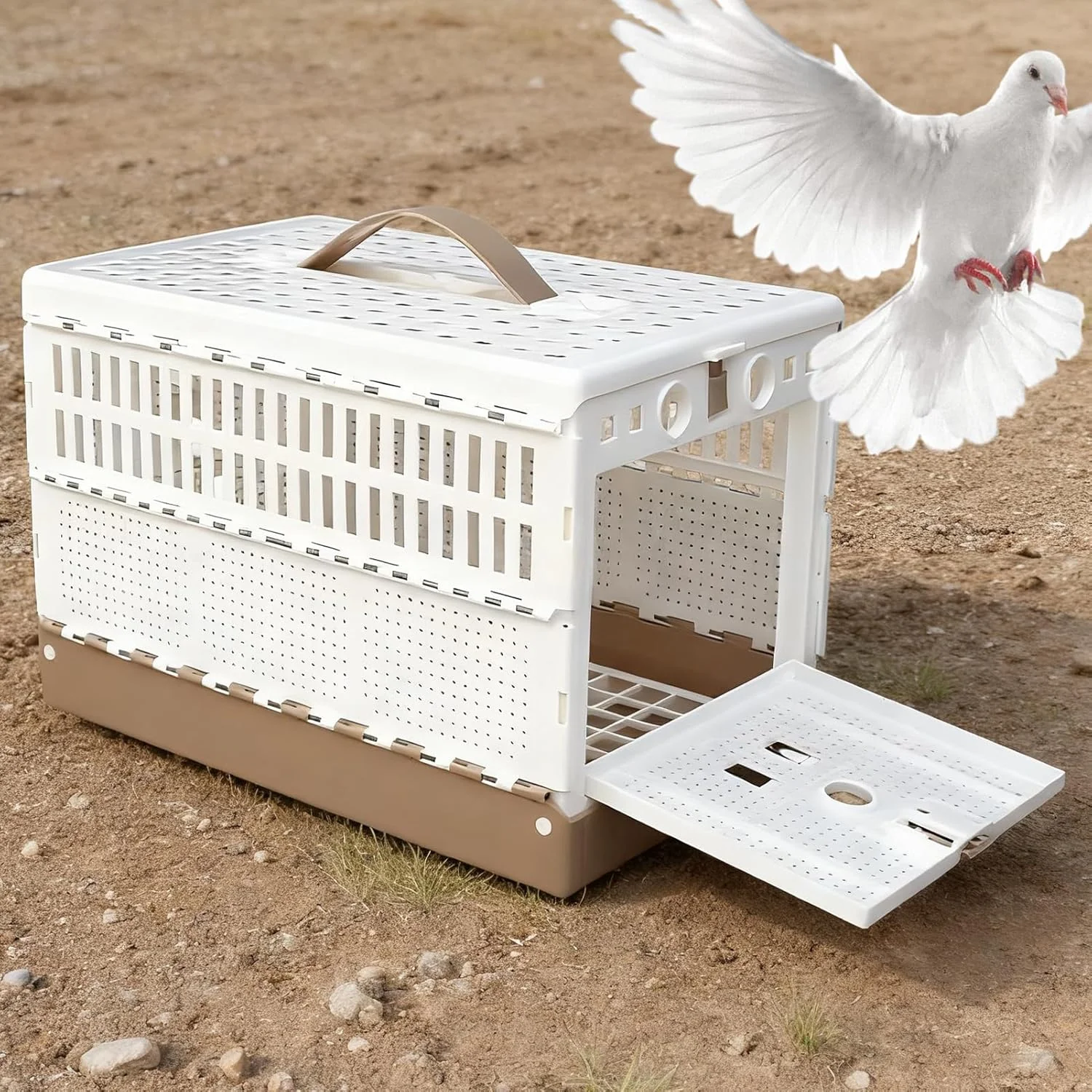 قفس کوکاتیل | قفس تاشو با قفل دوبل | حامل اهلی سازی پرنده، برای حمل و نقل داخلی و خارجی، آموزش حیاط، اهلی سازی، مسابقه