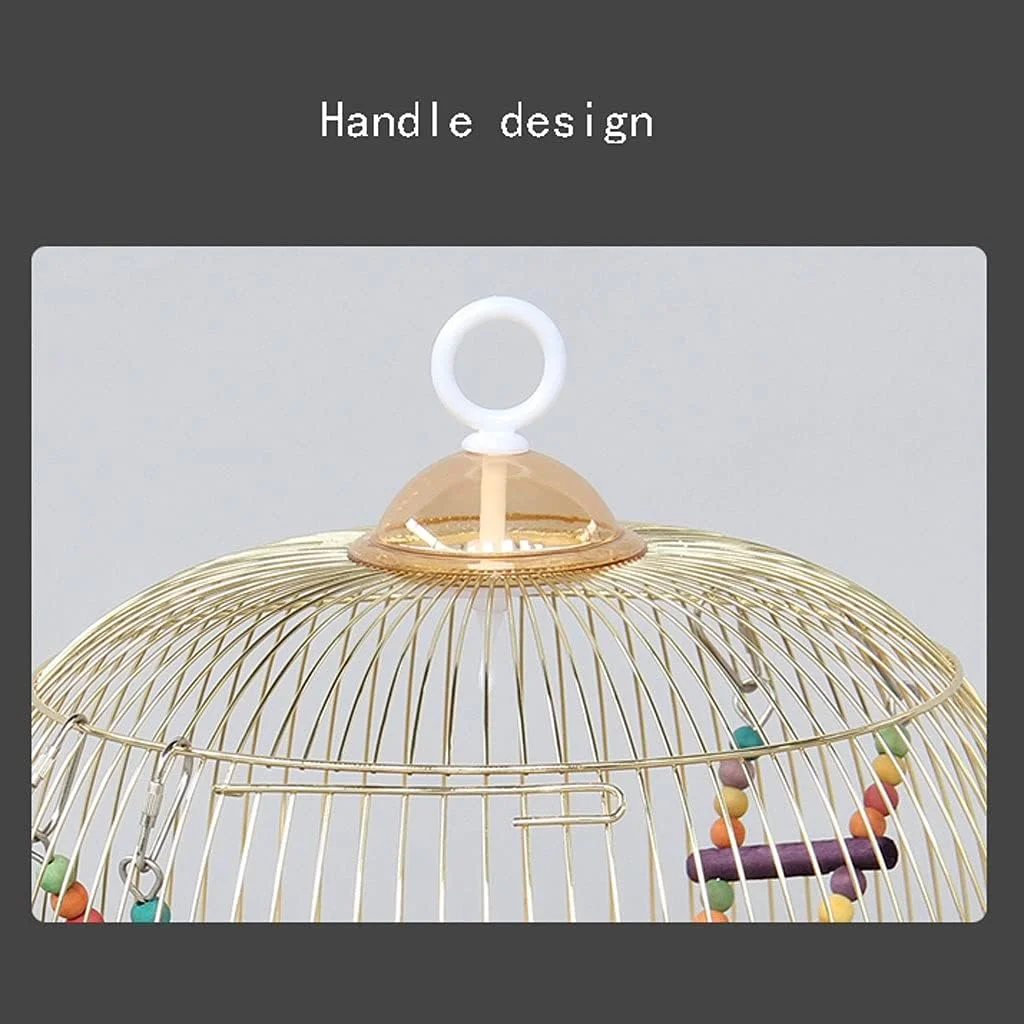 قفس پرنده قفس مرغ عشق قفس پرنده گرد فلزی قفس زینتی قفس پرنده آبکاری طلایی هنر آهنی قابل حمل و آویزان آسان لوازم حیوانات خانگی