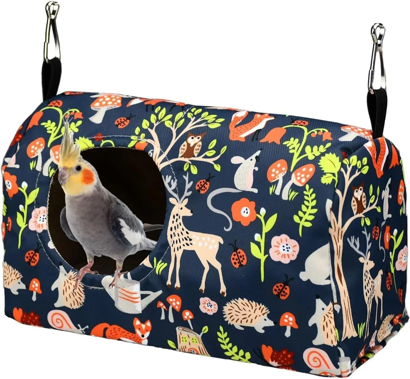 تخت آویز پرنده بولیوی، پارچه پلی استر نرم و گرم، قابل شستشو و بادوام، یک مخفیگاه راحت برای دوستان پردار شما فراهم می کند، لانه پرنده آویز کوچک برای مرغ عشق