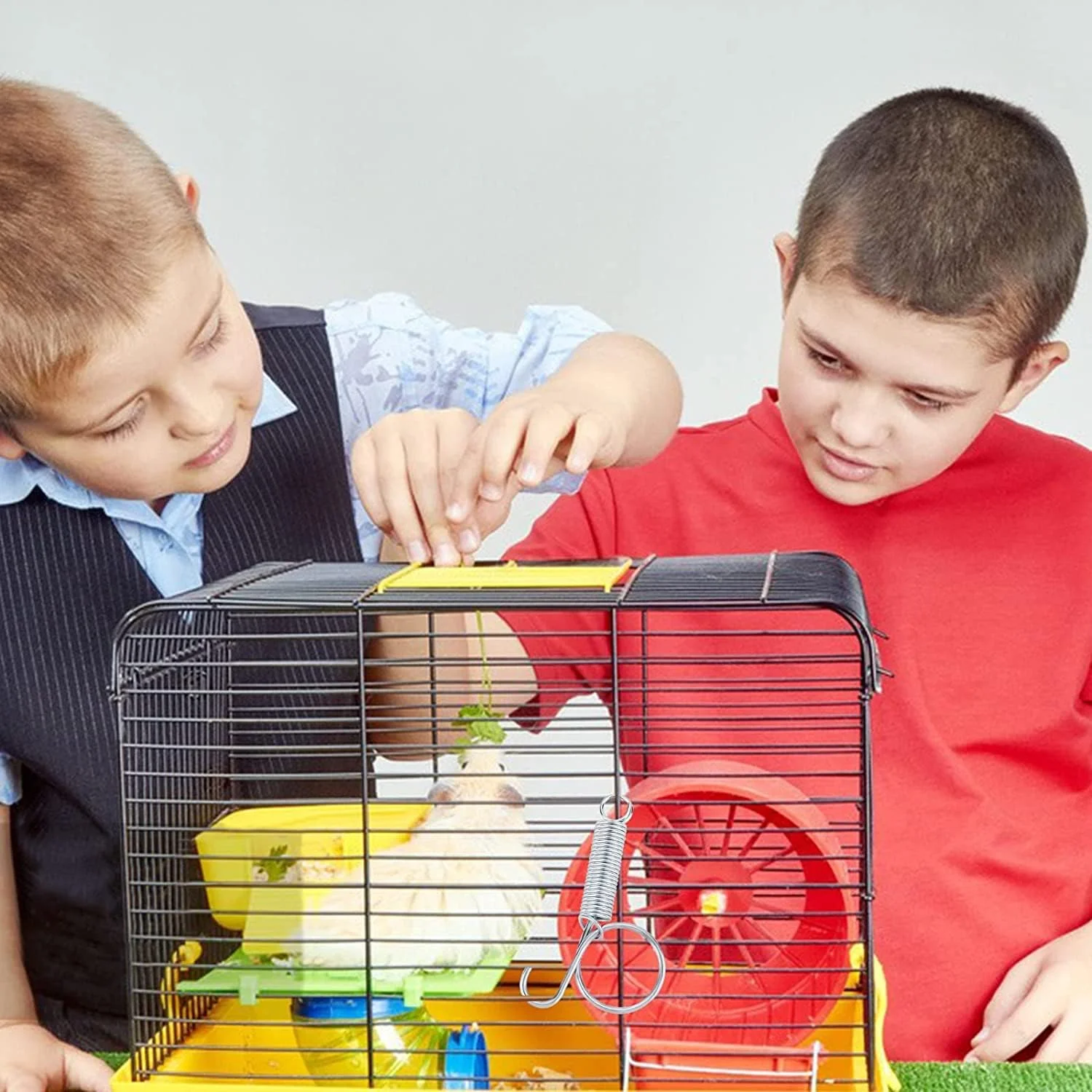 قلاب درب قفس خرگوش BOBOZHONG، بسته 5 عددی قلاب های فنری چند منظوره برای قفس ها، قفس های فلزی خرگوش، فنر انگشتی درب، برای پرندگان، سگ ها، گربه ها، طوطی ها، حیوانات کوچک