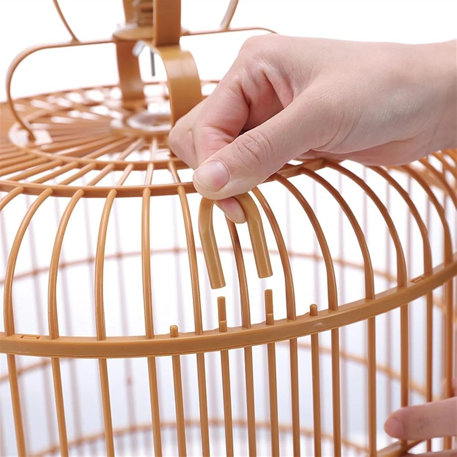 قفس پرنده قفس پرنده حامل تنفسی مسافرتی قفس پرنده مونتاژ با فیدر خانه پرنده پلاستیکی پرنده کوچک قفس طوطی لوازم حیوانات خانگی، A، A